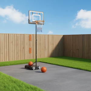 Vevor Panier de basket réglable 5-7 pieds, panneau de 32 pouces, portable, intérieur/extérieur, sur roulettes, base remplissable, pour enfants et adultes - Product Image 2