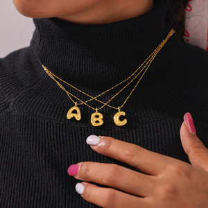 Collar con Colgante de Letra Inicial del Alfabeto de la A a la Z, de Acero Inoxidable PVD CAIOOCHE, Chapado en Oro, Antideslustre, Joyería de Moda, Regalo - Product Image 2