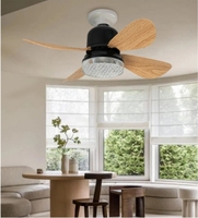 Ventilateur de plafond 16.5 "avec lumière LED Dimmable 4 pales E27 Ampoule ABS Corps de lampe Télécommande Interrupteur Économie d'énergie pour la cuisine