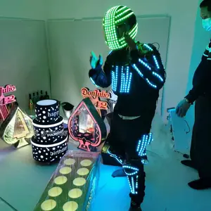 2023 Nova Chegada cores cheias luminosas led robô traje robô personalizado levou controle remoto levou robô terno