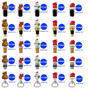Christmas Stocking Wine Bottle Stopper Zinc Alloy Red White Holiday Decorative Gift For Party - Product Image 3