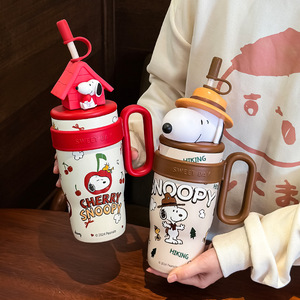 Mug isotherme Snoopy en acier inoxydable 316, grande capacité, pour étudiants, rentrée scolaire, avec design de dessin animé 3D - Product Image 4