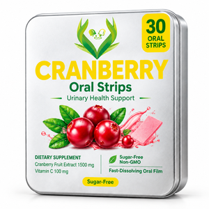 KANG SUYUAN Bandes buccales de canneberge à succès 1500mg Extrait de canneberge Vitamine C Complément pour la santé des voies urinaires - Product Image 1