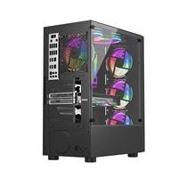 MATX Gaming USB3.0 ATX ITX Mid Tower Aluminum Alloy PC Gamer Case with Tempered Glass Side Panel for Micro ATX Computer