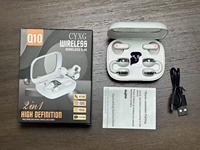 2 en 1 Q10 Ear Clip Dual Audifonos Dos pares Auriculares TWS dobles Pantalla digital Cancelación de ruido Auriculares inalámbricos