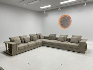 Ensemble de canapés de salon au design luxueux, mobilier haut de gamme, design moderne et élégant, grand canapé sectionnel en velours pour villa - Product Image 2