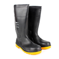 Bottes de pluie en PVC imperméable blanc jaune unisexe pour hommes Custom Made Man Work Steel Toe Safety Rubber Gum