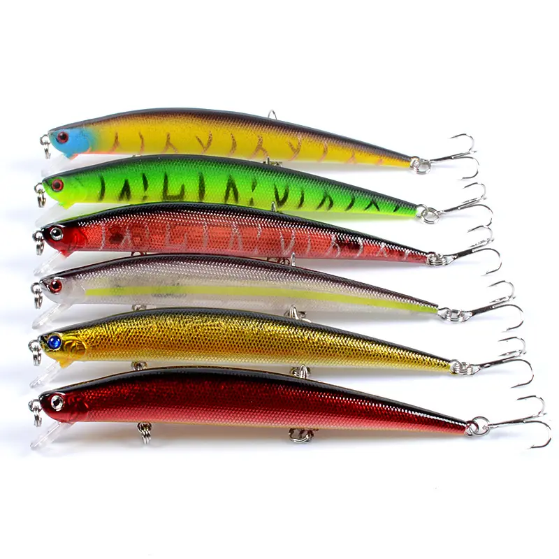 Best selling 125mm 13.4g big long fish Minnow sea fishing lure bait 3D eyes Strong hooks lures for sea fishing