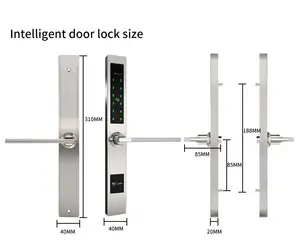Home Security Stainless Aluminum Door Lock TTlock Tuya App Fingerprint Card Password Key Smart Door Lock
