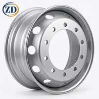 Vente en gros usine Jante en acier 22.5x8.25 PCD 335 10 trous robuste et durable pour semi-remorque commerciale