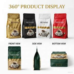 Sachet d'emballage alimentaire personnalisé refermable en aluminium de qualité alimentaire à fond plat pour café, thé et autres produits alimentaires - Product Image 2