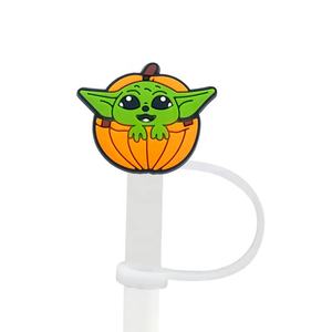 Cache-paille Yoda 8mm 10mm en PVC souple personnalisé vert bébé, breloques Yoda <span class=keywords><strong>Wars</strong></span> <span class=keywords><strong>Star</strong></span> pour gobelet Stanley - Product Image 5
