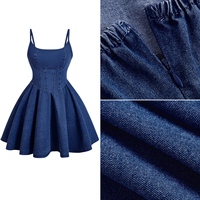 Robe d'été personnalisée en denim lavé respirant Spandex/Coton, style italien, mignonne, sexy, décontractée et élégante sans manches pour femme