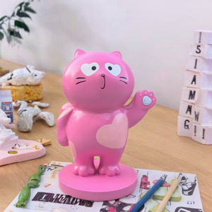 Sculpture de chat moderne en résine écologique, style dessin animé - Product Image 3