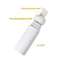 Botol Busa Tekan Portabel Botol Perawatan Kulit PET Putih Botol Busa yang Dapat Disesuaikan dengan Cetak Sablon