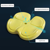 Coussin de siège ergonomique en forme de U antidérapant en velours avec mousse à mémoire de forme écologique personnalisable et antibactérien