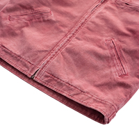 Jaket Kerja Pria TOPSHOW Vintage Bahan Kanvas Dicuci, Kain Katun Tebal, Kerah Korduroi, Mantel Utilitas Detroit, Streetwear