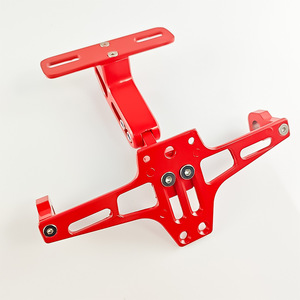 Marco para matrícula de motocicleta Qiangye, rojo, de aleación de aluminio CNC, ajustable, para modificación de motocicletas M8810 - Product Image 3