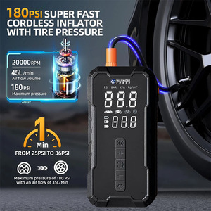 Compresseur d'air <span class=keywords><strong>portable</strong></span> pour pneus, pompe à <span class=keywords><strong>vélo</strong></span> sans fil 150 PSI avec manomètre numérique et lampe de travail LED - Product Image 3