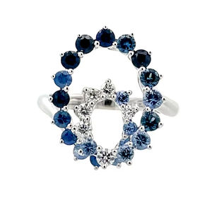 Customized OEM wholesale high jewelry 18k <b>wedding</b> simple blue <b>ring</b> <b>men</b> and women classic models - Product Image 1