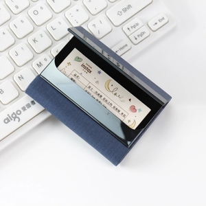 Porte-cartes de visite personnalisé <span class=keywords><strong>en</strong></span> acier inoxydable – <span class=keywords><strong>Cadeau</strong></span> sur mesure avec texture cuir PU et acier inoxydable - Product Image 1