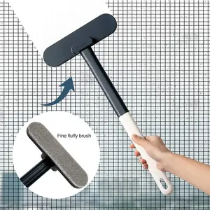 Cepillo multifuncional para ventanas con mango largo, cepillo de limpieza de doble uso en húmedo y seco, cepillo para vidrios, sofá, pared, pelo de mascotas, limpieza de alfombras - Product Image 3