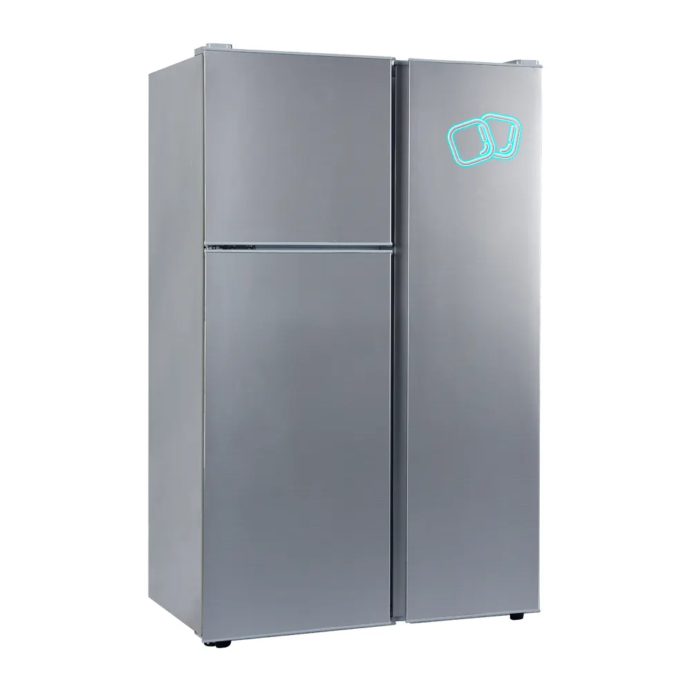 Refrigerador Solar de 125 litros con potencia de 12V y 24V, refrigerador superior vertical con tres puertas, estilo popular