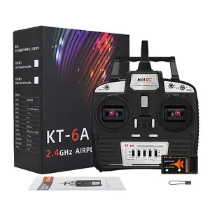 Hotrc-Kt-6a transmisor y receptor giroscópico de 6 canales, mando a distancia de 2,4 GHz, avión, barco, ala fija, venta al por mayor