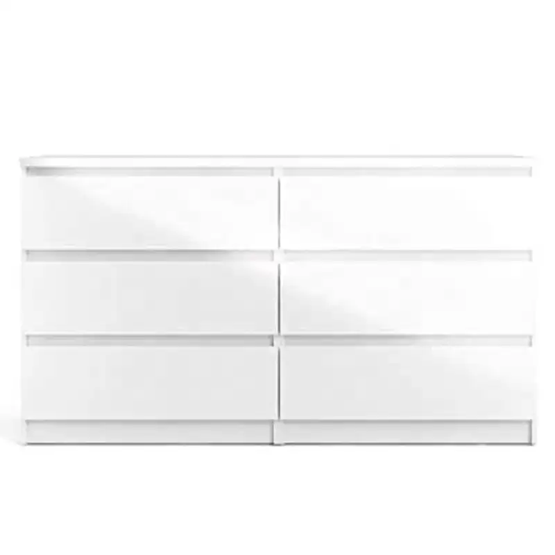 Tradizionale high gloss mdf di legno 6 cassetto camera da letto cassettiera di colore bianco con 6 petto di cassetti in legno armadio