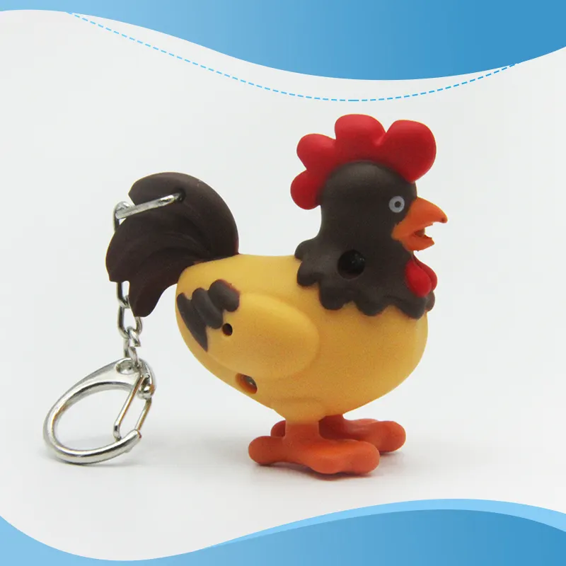 Custom Cartoon Chicken Led Key Ring night lighting keychain gift