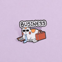 Broche en émail personnalisée amusante pour entreprise, motif chat, badge métallique animal mignon, vente en gros en stock