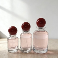 Flacon de parfum en verre de 30 ml, de luxe, de haute qualité, cylindrique, avec bouchon à vis et vaporisateur rond