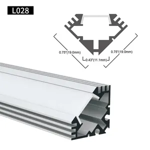 แถบไฟ LED มุม90องศามุมอลูมิเนียม LED 19*19มม. คุณภาพสูงสายโคมไฟ Alu Profil ช่อง Extrusion 45