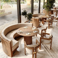Sièges de stand modulaires modernes en cuir Nappa tissé beige, sièges de stand de canapé demi-rond, canapé de restaurant