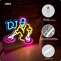 Décoration murale LED néon DJ, indice de protection IP65, corps en acrylique, pour la décoration de la chambre d'enfant, de la salle de jeux, lumières néon