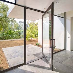 Portes de véranda pivotantes en aluminium et verre, grandes et étanches, pour résidence - Product Image 3