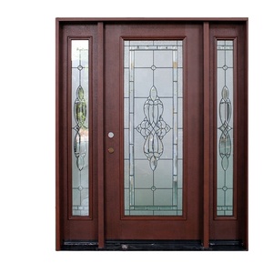 Juego de Puertas de <span class=keywords><strong>Entrada</strong></span> Modernas de 3 Hojas, Estilo Abatible, con Marco y Dos Paneles Laterales - Product Image 6