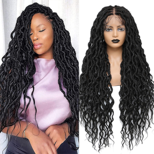 New Long Black Synthetic Hair Lace Front <strong>Braided</strong> <strong>Wigs</strong> Handmade Butterfly Locs FULL Lace Front <strong>Braided</strong> <strong>Wigs</strong> Box <strong>Braided</strong> Lace <strong>Wig</strong> - Product Image 5