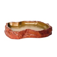 NOMOYPET Grand bol à eau en résine en forme de roche pour reptiles, bac à eau multi-usages pour terrarium, pour le bain et la boisson des reptiles adultes