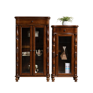 Juego de Muebles Auxiliares Altos/Bajos de Madera Maciza Estilo Americano - Mueble Compacto para TV de Sala de Estar, Almacenamiento para Vino y Mesa de Centro - Product Image 5