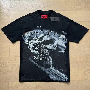 T-shirt a maniche corte unisex di marca, taglie forti, vestibilità ampia, effetto invecchiato, per <span class=keywords><strong>giovani</strong></span> - Product Image 4
