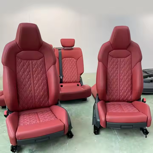 Siège de voiture électrique de luxe pour Audi - Cuir matelassé rouge et design sportif, amélioration du confort pour les trajets quotidiens et la conduite sur circuit - Product Image 4