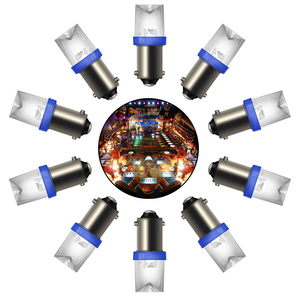 ออโต้ดราก้อนส์ สีฟ้า ไม่กระพริบ ป้องกันแสงสะท้อน AC 6.3V เลนส์เว้า Ba9s # 44 # ไฟ LED 47 ดวงสำหรับเครื่องเกมพินบอล - Product Image 1