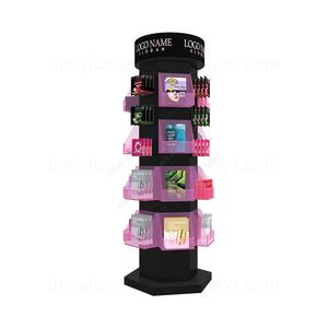 ชั้นวางสินค้าดูแลผิวแบบโลหะหลายด้าน พร้อมตะขอและตะกร้าอะคริลิกใสสำหรับแผ่นมาส์กและผลิตภัณฑ์ - Product Image 2