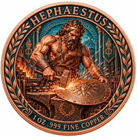 Pièces de monnaie rondes en cuivre pur 99,9 % de 1 oz, série Mythologie Grecque Ancienne Occidentale, artisanat métallique 3D coloré en relief double face