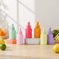 En stock, flacons compte-gouttes en verre givré coloré de 30 ml, rose, jaune, vert, violet, orange, rouge, bleu, flacons compte-gouttes en verre vides
