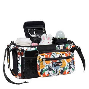 Organisateur de poussette pour bébé en RPET, certifié BSCI, vente en gros, 2 porte-gobelets, sac détachable avec bandoulière, sac de poussette - Product Image 1