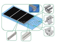 Structure de montage de toit trapézoïdale à fixation rapide pour panneaux solaires en aluminium, certifiée CE, durée de vie 25 ans, capacité de charge >1 kWp
