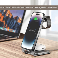 Téléphone portable 15w chargeur rapide sans fil chargeur rapide sans fil magnétique trois en un 3 en 1 pour iPhone montre Airpods avec support