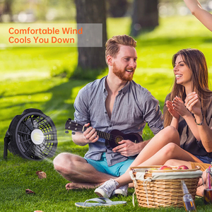 2400mAh cắm trại fan với Đèn lồng <span class=keywords><strong>Led</strong></span> Xách Tay USB quạt trần với ngân hàng điện cho lều - Product Image 4